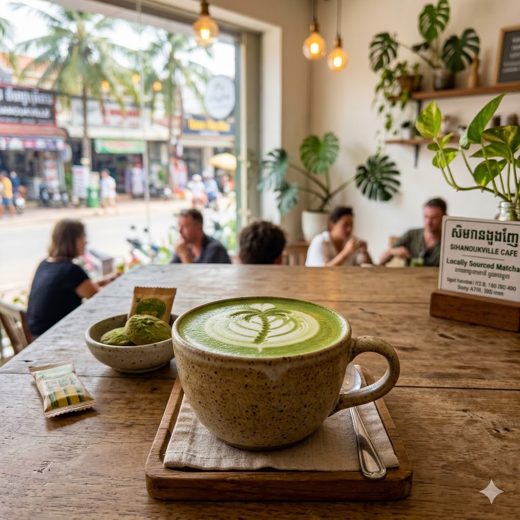 Matcha Latte dengan rasa matcha creamy dan milk foam
